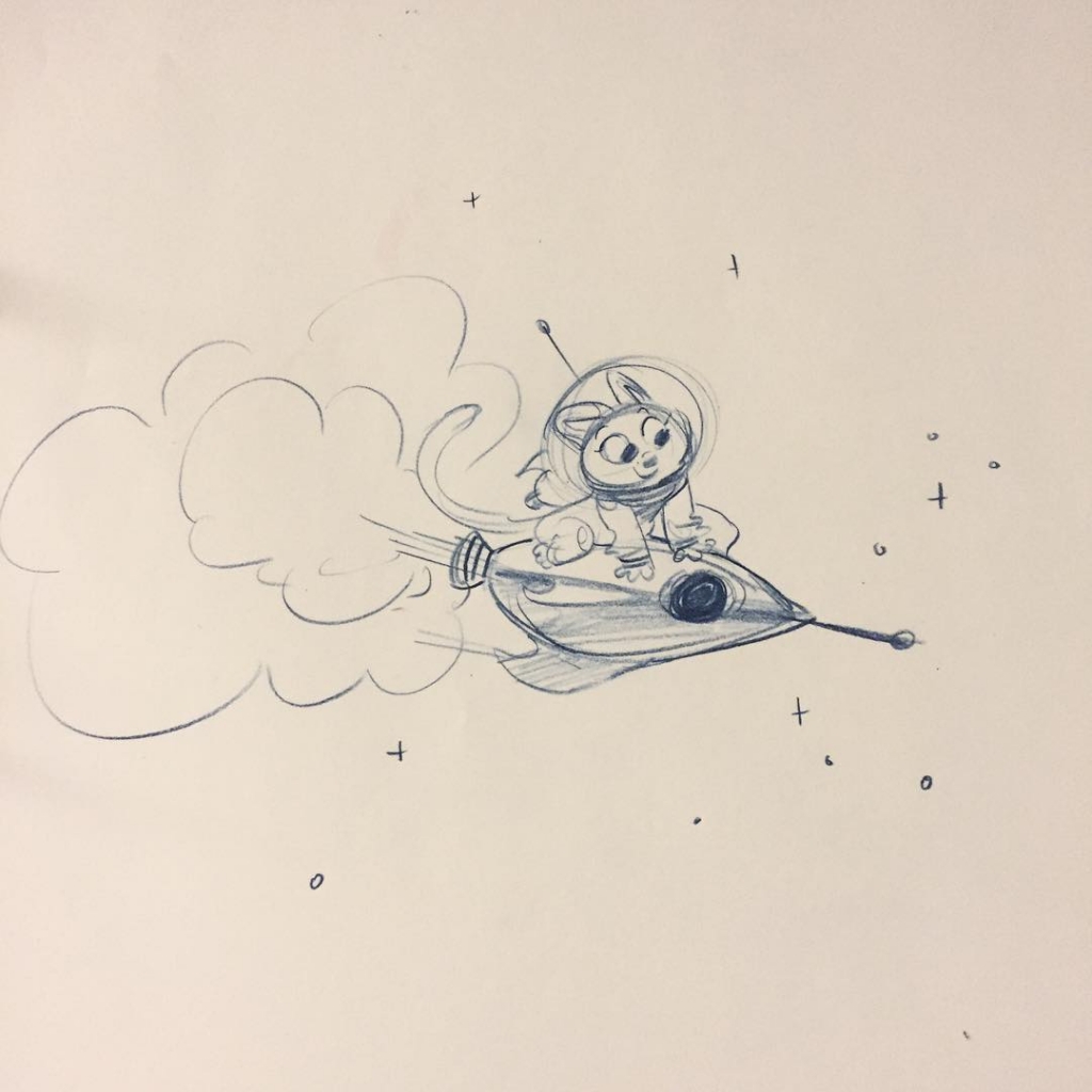 space kitteh on a ride