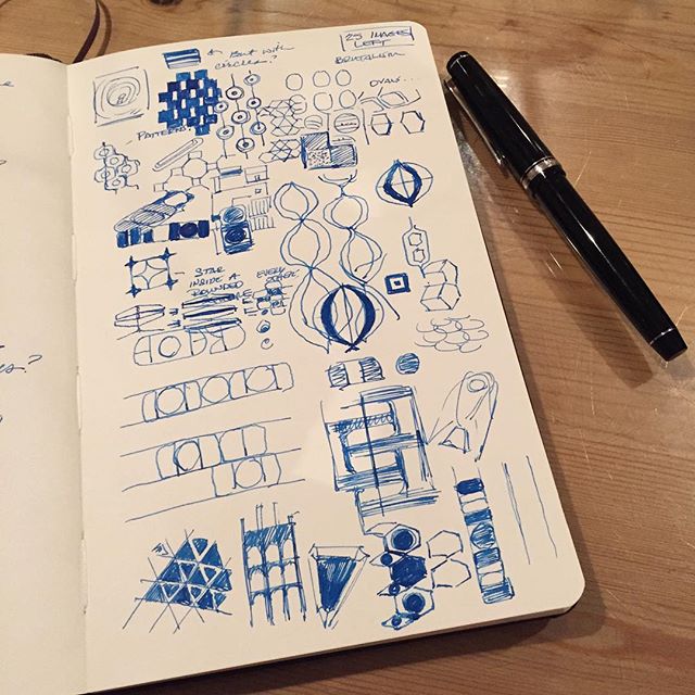 Researching/exploring patterns with my trusty fountain pen